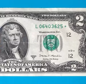L 06403625 * 32K ( SF / L / 12 ) 2017A Star Note $2 Two Dollar Bill - Picture 1 of 3