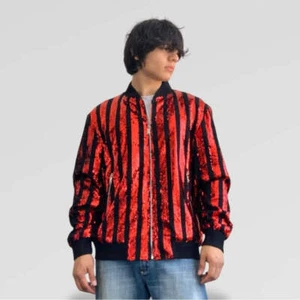 Men's Manzini Black | Red Sequins Performance Jacket NWT - Picture 1 of 10