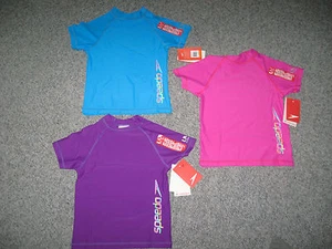 SPEEDO Girl's Rash Guard/Swim Top, Purple, Pink, or Blue, All Sizes, MSRP $22.00 - Picture 1 of 1