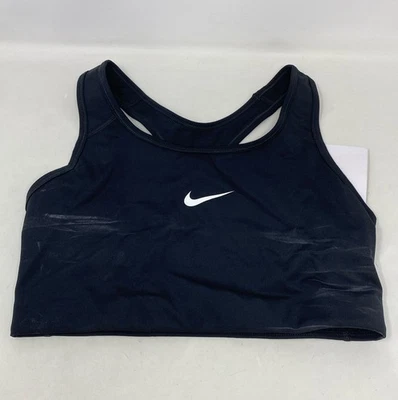 Женский спортивный бюстгальтер Nike Swoosh 2.0 CJ5949-010, черный/белый — размер L - Изображение 1 из 4