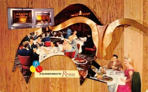 RIVIERA HOTEL Hickory Room Interior Las Vegas, Nevada Restaurant Postcard c1950s - Picture 1 of 1