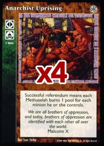Lot of 4 cards: Anarchist Uprising [Third set] - VTES card - Imagen 1 de 2
