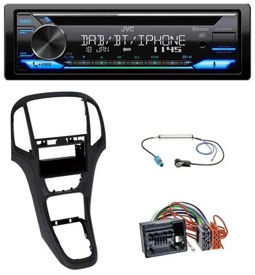 JVC Bluetooth MP3 USB DAB CD Autoradio für Opel Astra J ab 2009 Perl schwarz - Bild 1 von 4