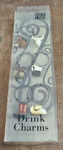 Figi Western Cowboy Getränk Weinglas Charms Stiefel Hut Pferd Wagen Sattel Hörner Bo - Bild 1 von 5