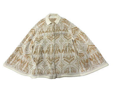 Винтажный пончо 60-х 70-х фестиваль плащ юго-запад богемное жаккард богемное коттедж плащ OS - Изображение 1 из 4