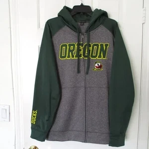 Champion Mens L/S Oregon Ducks Full Zip Gray Green Hoodies Sweatshirt NWOT - L - Picture 1 of 3