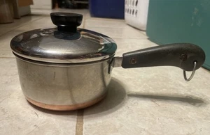 Revere Ware 1801 Copper Bottom 1 Quart Sauce Pan & Lid USA - Picture 1 of 18