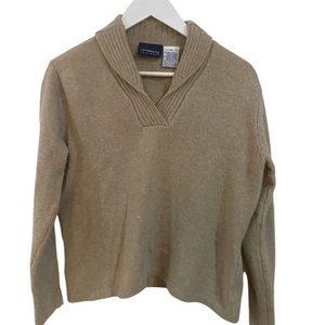 Liz Claiborne Liz Sport Merinowolle und Angora Kaninchenmischung V-Ausschnitt Langarm Ta - Bild 1 von 4