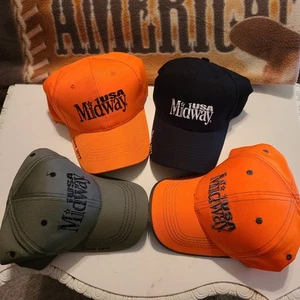 LOT of 4 Official MidWay USA Caps Hats Orange Green Black *READ* - Picture 1 of 19