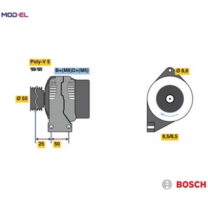 ALTERNATOR 0 986 049 540 FOR FIAT FIORINO/Box/Body/MPV BRAVO/II ALBEA/PALIO 1.0L - Picture 1 of 9
