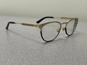 Gucci Eyeglasses Frames GG0134OZ 001 Polished Gold Black Red Green 52-19 *CLEAN - Picture 1 of 14
