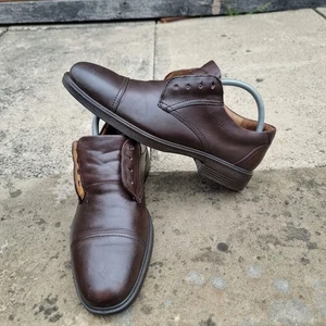 Hotter Comfort Concept Herren Braun Leder Elegant Schuhe UK 8 Smart Freizeit Dual Fit - Bild 1 von 14