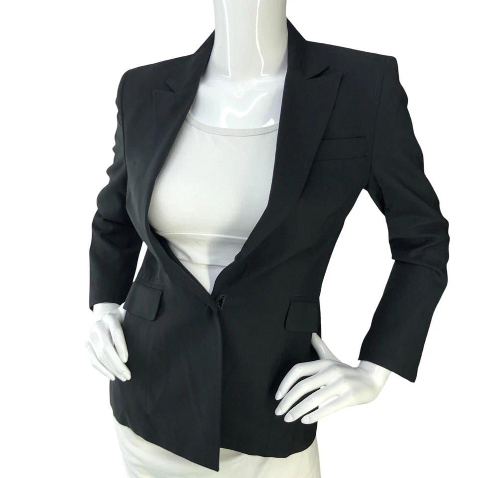 Costume National Blazer Womens 40 Black Wool Tailored Italy Office Jacket Modern - Image 1 of 4