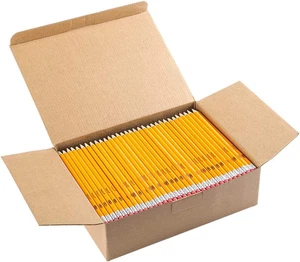 Lápices Madisi con estuche de madera #2 HB, amarillos, preafilados, paquete a granel, 320 lápices - Imagen 1 de 12