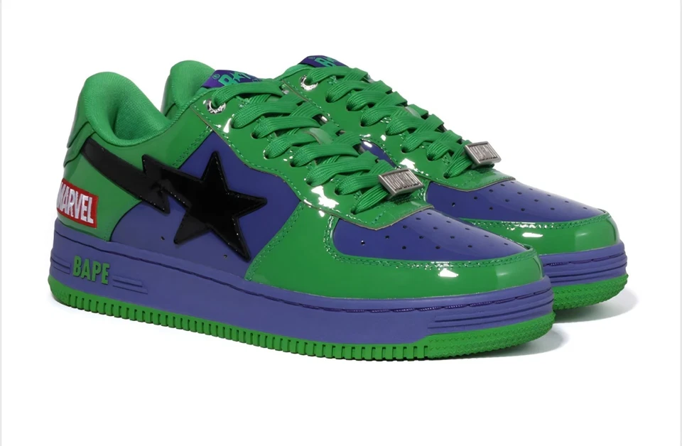 A BATHING APE x Marvel Comics Bape Sta Low 'Hulk' EE. UU. Para hombres Talla 11  Foto 1 de 4