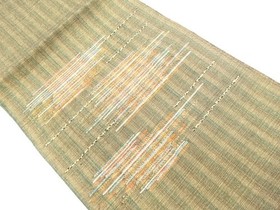 7565961: JAPANESE KIMONO JAPANESE NAGOYA OBI / WOVEN MIST