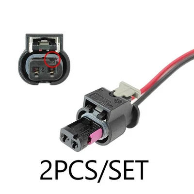 2Pcs 2-Pin Fog Light Connector Plugs For Audi VW Seat Skoda Mercedes 4F0973702 - Image 1 of 4