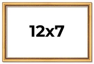 12x7 Frame Beaded Gold Solid Wood Picture Frame | 0.75 Inches Moulding Width | L - Picture 1 of 10