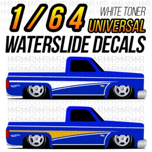 1/64 Scale '83 SILVERADO SUPER C10 Custom White Toner Universal WaterSlide Decal - Picture 1 of 7
