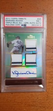 2011 TOPPS TRIBUTE MARIANO RIVERA GREEN AUTO TRIPLE RELIC /75 PSA 7