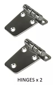 2 x Hinge Stainless Steel Marine Hines Offset Caravan Boat Cupboard Hinges - Picture 1 of 2
