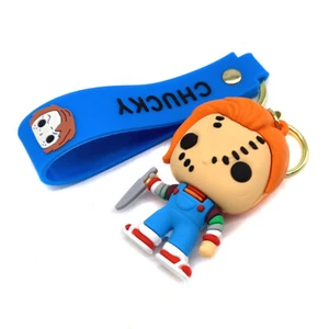 Horror Movie Bride of Chucky Good Guy Halloween Figure Keychain Toys Key Ring - Picture 1 of 5