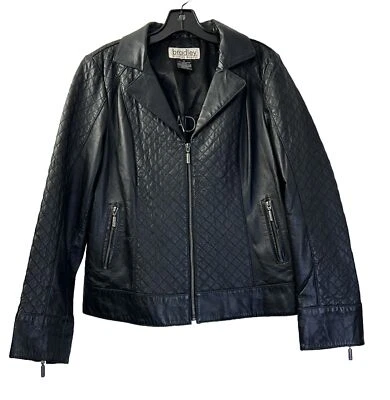 Bradley Wome’s Bayou Quilted Leather Moto Jacket Size M - Image 1 of 4
