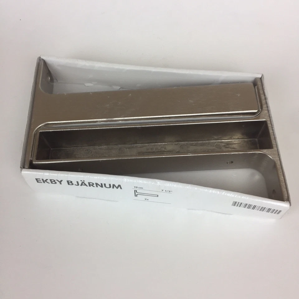 IKEA EKBY BJARNUM 2 Aluminum Wall Shelf Brackets 21089