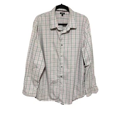 APT. 9 Grey, White Plaid Dress Shirt. Slim Fit. Sz XXL. Excellent Condition. - Image 1 of 4