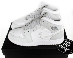 Nike Air Jordan 1 Retro Mid SE Smoke Grey Fog Camo White UK 3 4 5 6 7 8 9 US New - Picture 1 of 12