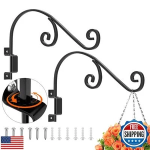 Swivel Plant Hangers Outdoor - 2 Pack 16 Inch Hanging Plant Hooks, Iron Bird - Picture 1 of 5