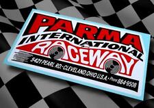 PARMA INTERNATIONAL RACEWAY • Vintage Style Slot Car Sticker • Pit Box Decal