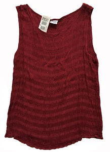 CP SHADES Sleeveless Top Burgundy Rayon Ribbon-Weave Size M NEW - Bild 1 von 5