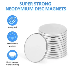 10 x starker Magnet Rund 1 cm Kühlschrank Kupfer Nickel - Picture 1 of 3
