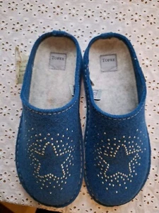 TOFEE Hausschuhe Pantoffel Wollfilz Schuhe Damen Gr. 36 in blau NEU M. ETIKETT - Bild 1 von 2