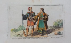 Mann und Frau aus der Villa Badessa, Provinz Teramo, Abruzzen Ultra. 1816 - Bild 1 von 1