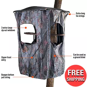 Outdoor Hunting Deer Buck Sports Universal Tree Stand Polyester Camo Blind Kit - Picture 1 of 3