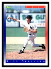 1992 Classic II #T93 Russ Springer - New York Yankees