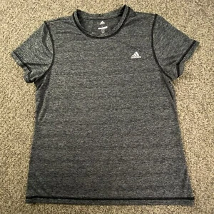 adidas Golf Shirt Boys Large Gray Spell Out Athletic Short Sleeve Tee Pullover - Picture 1 of 10