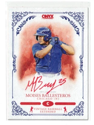 2022 Onyx Vintage RED Ink RC AUTO Moises Ballesteros! Rookie! Autograph! /25 - Image 1 of 2