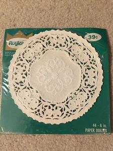 Roylcraft 22 6" Papierdeckchen weiß Vintage - Bild 1 von 2