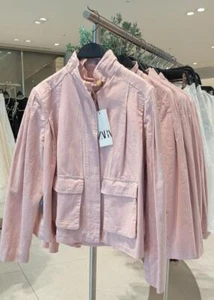 ZARA BNWT 2025. PINK COTTON TWILL JACKET SAFARI POCKETS. 2719/614/620 - Picture 1 of 11