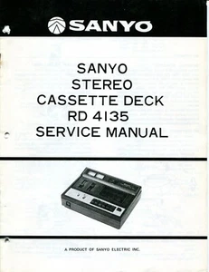 Vintage Sanyo Model RD-4135 Stereo Cassette Tape Deck Service Manual - Picture 1 of 2
