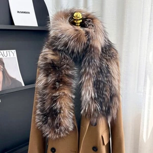 Mujeres Largo Real Piel Bufanda Cuello Invierno Cálido Mantón Bufandas Pañuelo Envolvente - Imagen 1 de 14