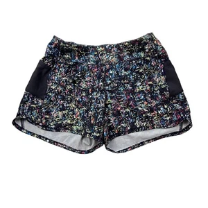 Athleta Girls Black Printed Record Breaker 3" Athletic Shorts Size Medium - Picture 1 of 5