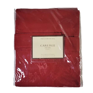 Pottery Barn Carlisle Drape Curtain Rideau 44"×84" Red Tab Top Cotton New - Picture 1 of 5