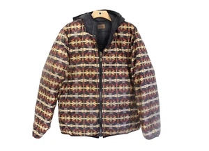 Pendleton Bison Kapuzenjacke Herren Medium NEU Daunen Puffer schwarz wendbar - Bild 1 von 10
