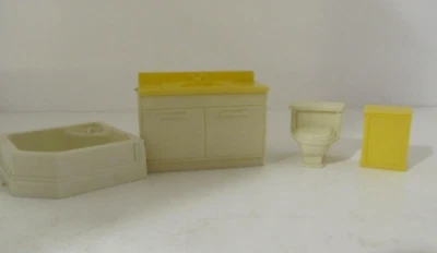 Lote de muebles de baño vintage para casa de muñecas Marx Imagination Foto 1 de 4