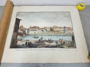 Litografía antigua: Giuseppe Zocchi: vista del palacio de Corsini Florencia 1744, 26x18 - Imagen 1 de 12