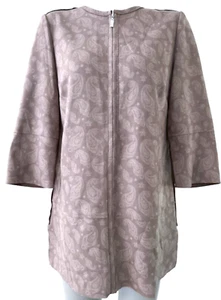 NEW CHICO'S SIZE 0 SOFT TONAL PAISLEY FAUX SUEDE JACKET - Picture 1 of 4